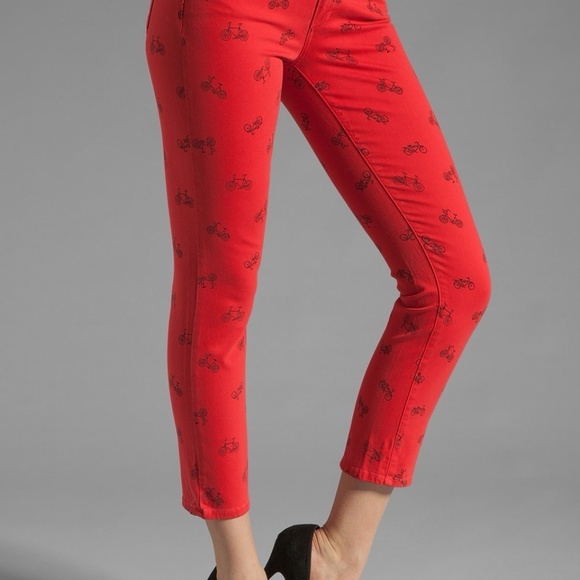 REVOLVE | PAIGE Kylie Crop Jeans in Poppy | Size 26 | Bicycle Print - Picture 3 of 9